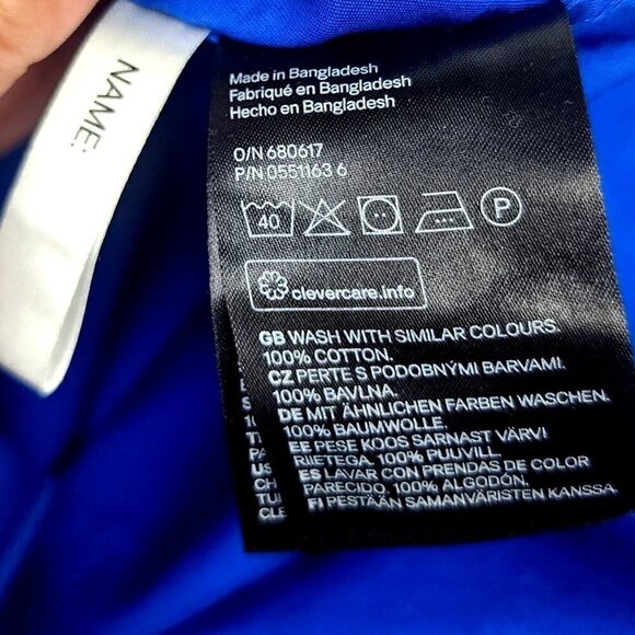 H&M Kids Long-Sleeved Button Down Shirt Boys 9-10Y Bright Blue - Picture 11 of 12